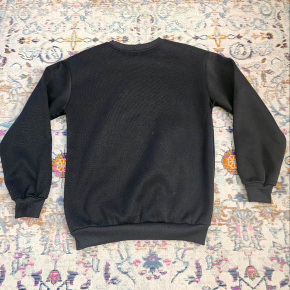 SHEIN Women's Black & Neon Bear Graphic LOVE Sweatshirt Pullover Top Shirt XS - Picture 3 of 16